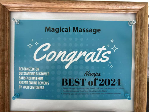 Massage therapy room with comfortable treatment table